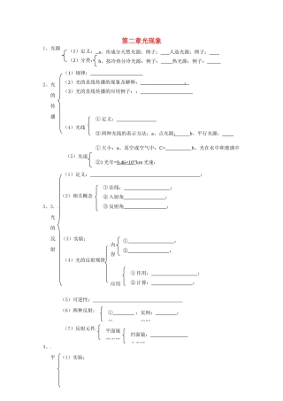 中考物理总复习 知识网络 第二章 光现象试卷