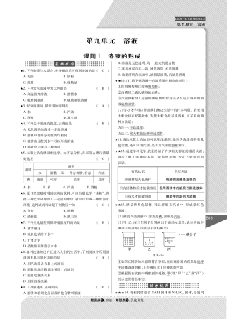 九年级化学下册 第9单元 溶液课时作业(pdf)(新版)新人教版试卷