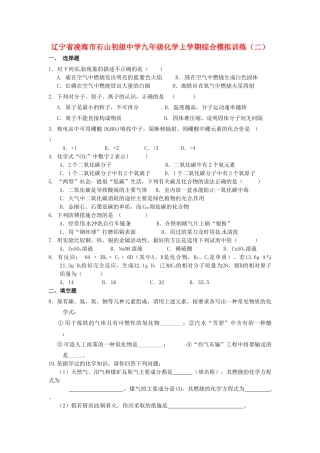 九年级化学上学期综合模拟训练(二) 新人教版试卷