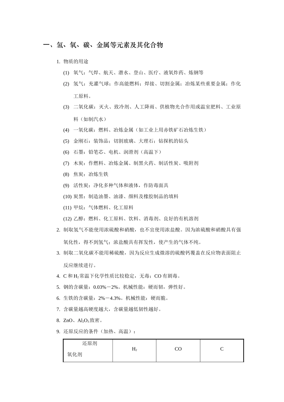 九年级化学中考冲刺复习分块知识整理人教版试卷_第3页