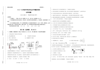 九年级化学学业水平模拟考试试卷(pdf，无答案)试卷