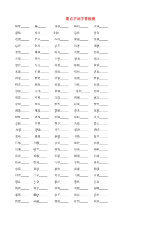 中考语文 重点字词字音检测试卷