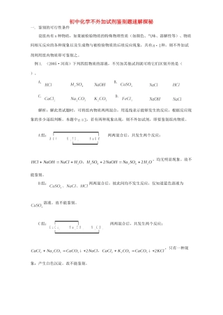 初中化学不外加试剂鉴别题速解探秘 学法指导 不分版本 试题