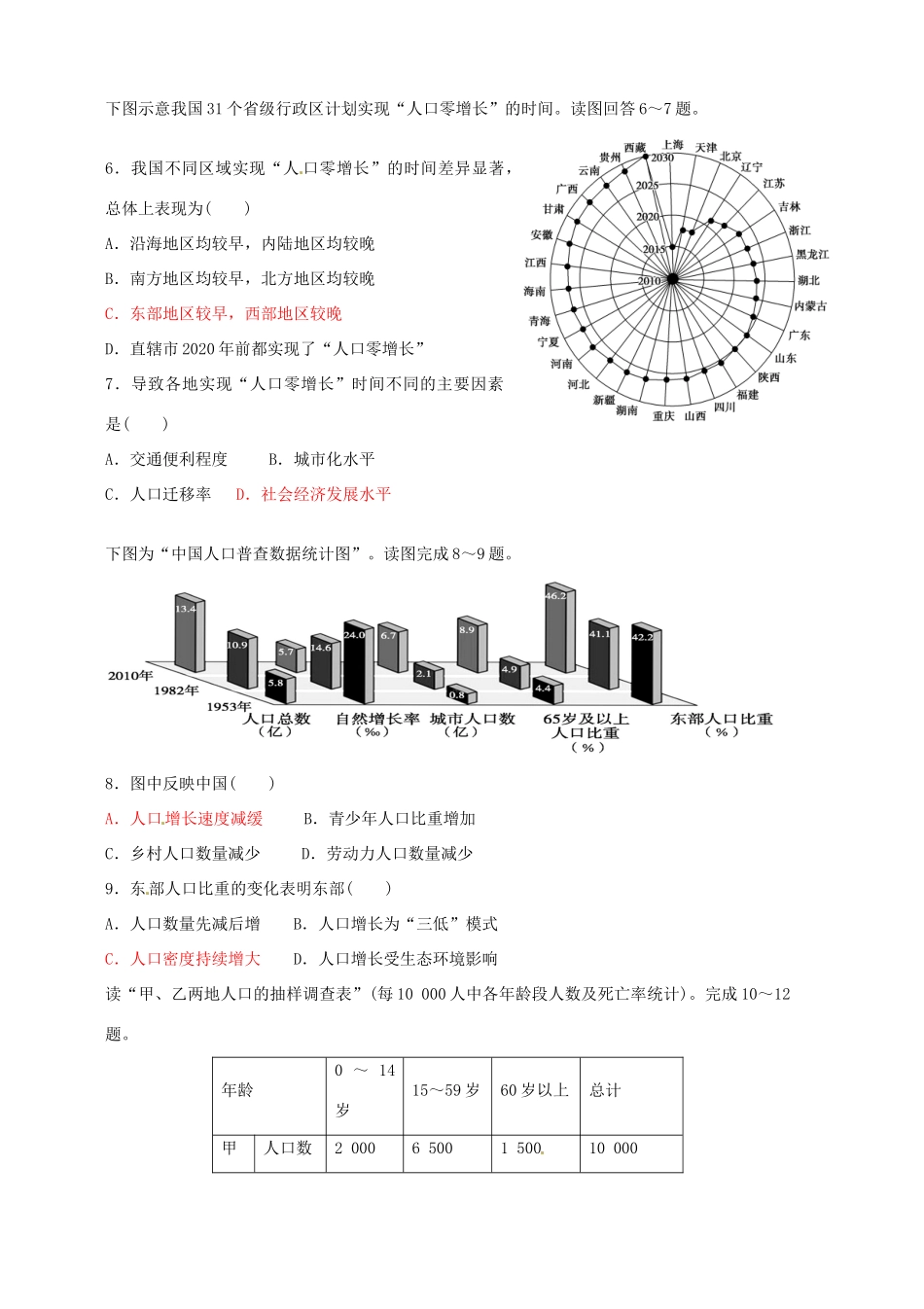 九年级地理下学期第二次测评试卷(宏志班)试卷_第2页
