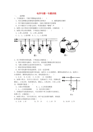 中考物理知识结构复习7 电学专题一专题训练试卷