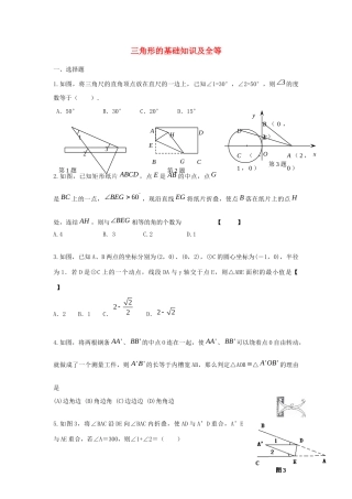 中考精华题考点19 三角形的基础知识及全等试卷