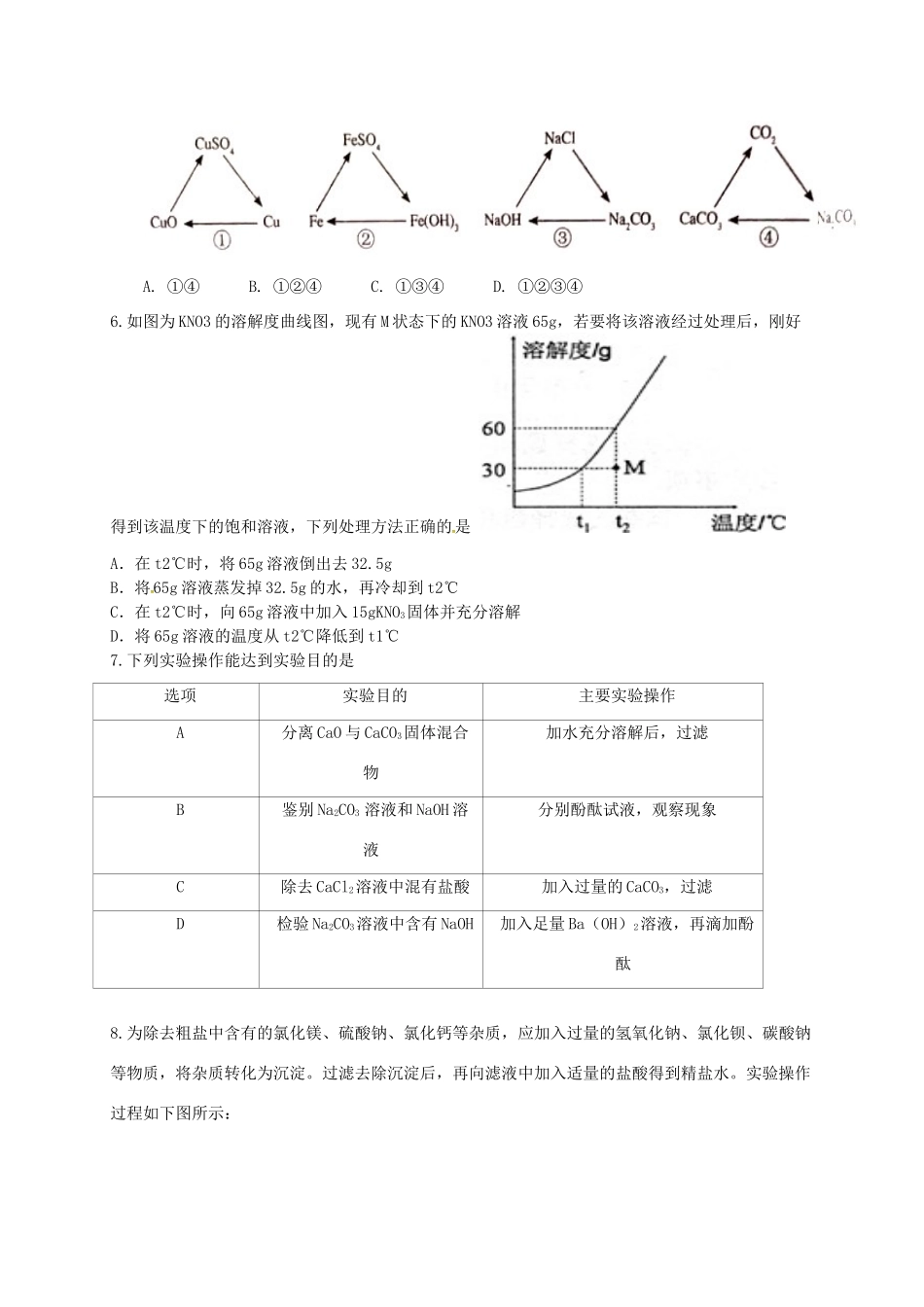 九年级化学3月模拟考试试卷_第2页