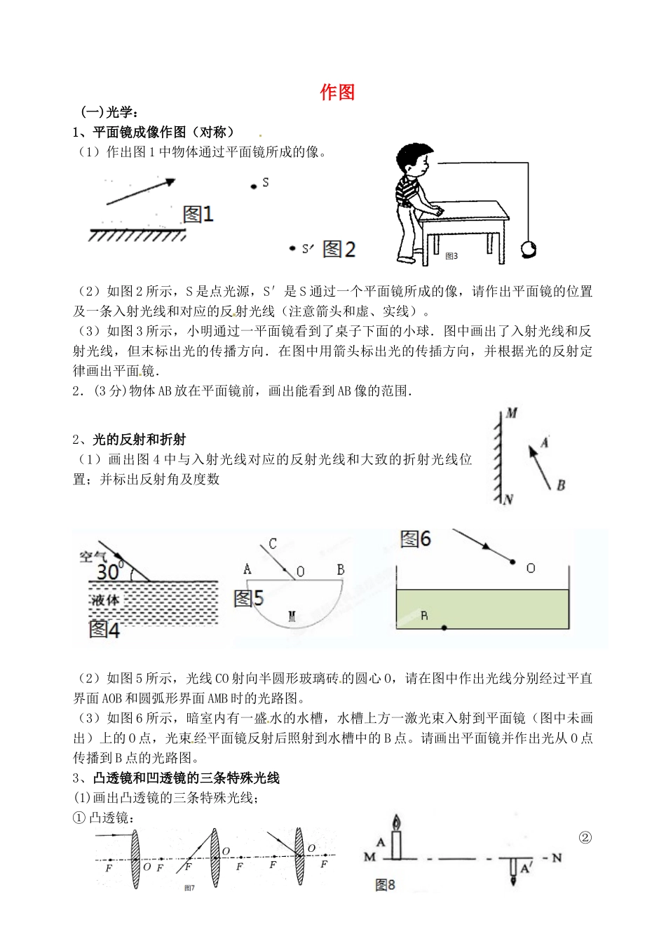 中考物理复习专题五 作图试卷_第1页