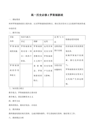 高一历史必修2 罗斯福新政
