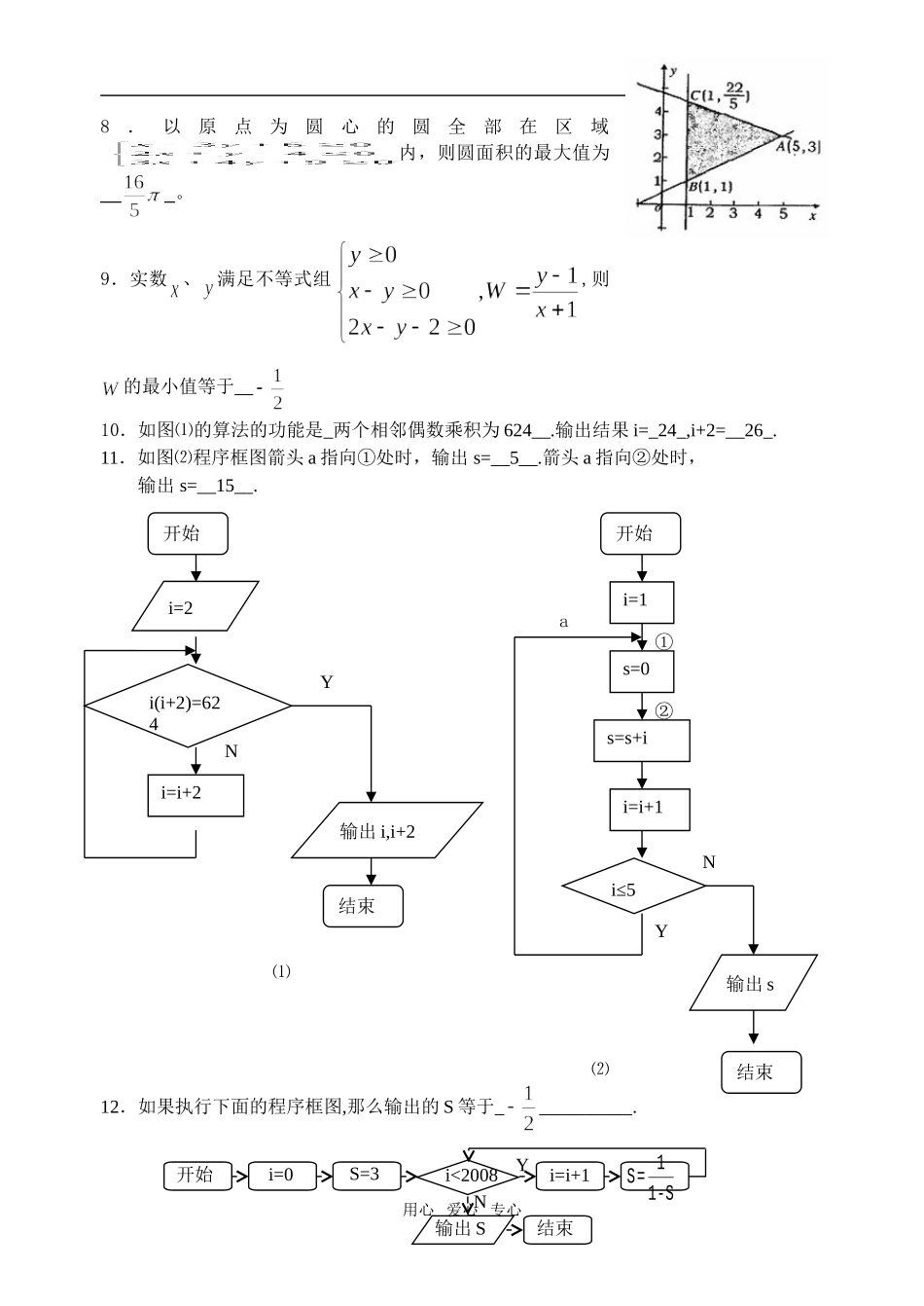 南京雨花台中学高二数学周练1（必修5与必修3）_第2页