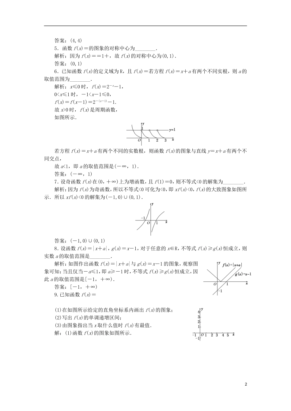 （江苏专用）高三数学一轮总复习 第二章 函数与基本初等函数Ⅰ 第四节 函数的图象课时跟踪检测 文-人教版高三全册数学试题_第2页
