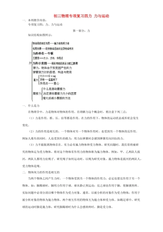 初三物理专项复习四力 力与运动 上海科技版 试题