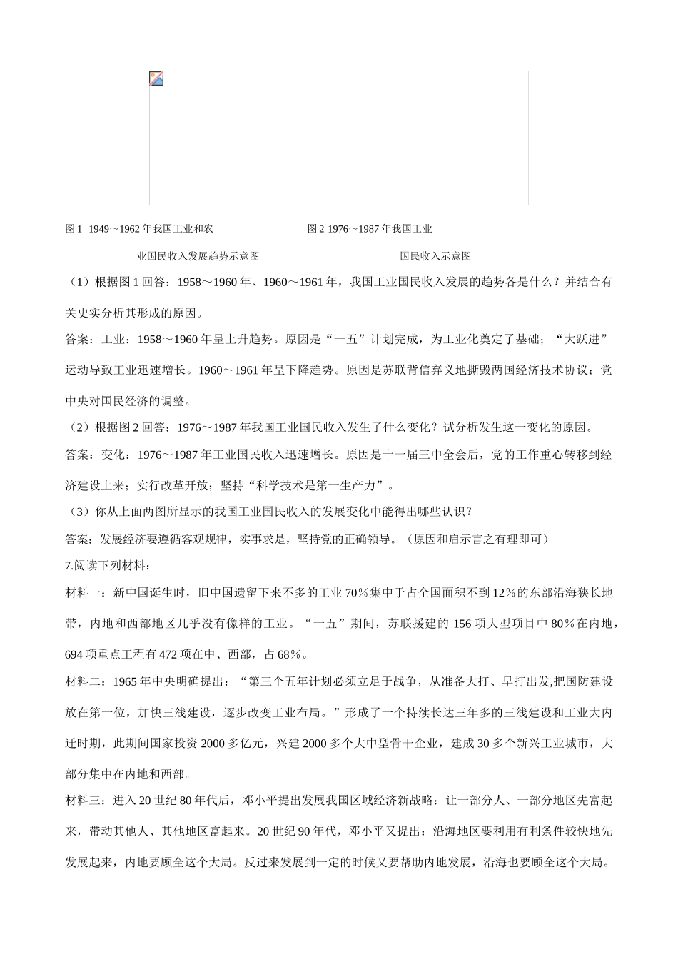 高一历史下册有中国特色的社会主义道路 同步练习3_第2页