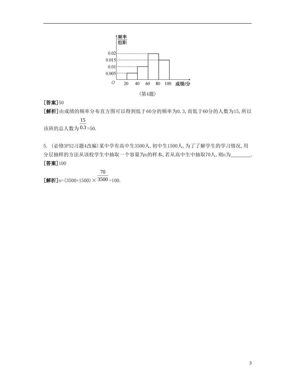 （江苏专用）高考数学大一轮复习 第十二章 第65课 统计初步自主学习-人教版高三全册数学试题_第3页