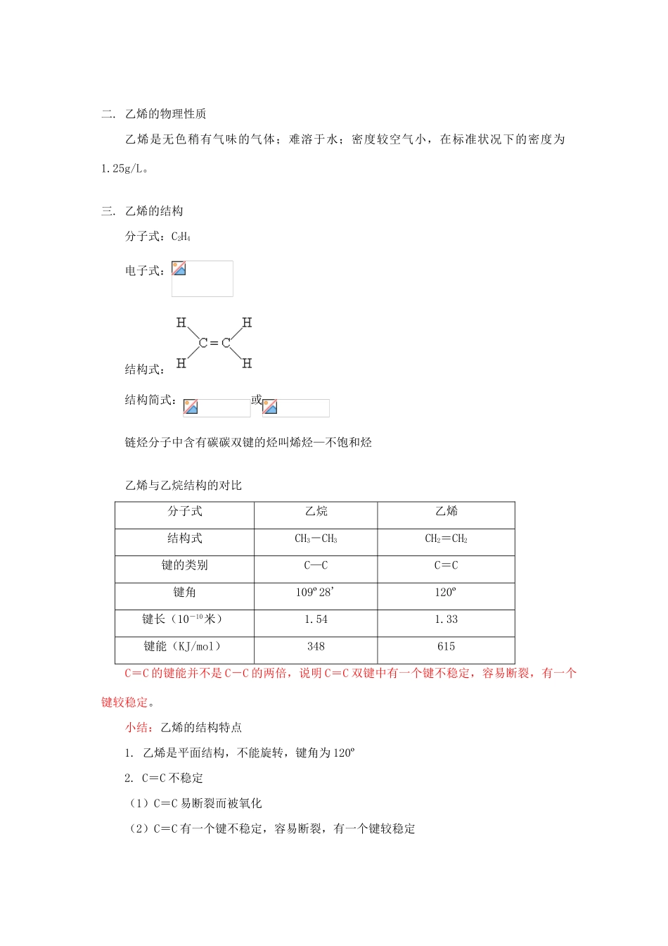 高一化学来自石油和煤的两种基本化工原料之一  乙烯苏教版_第2页