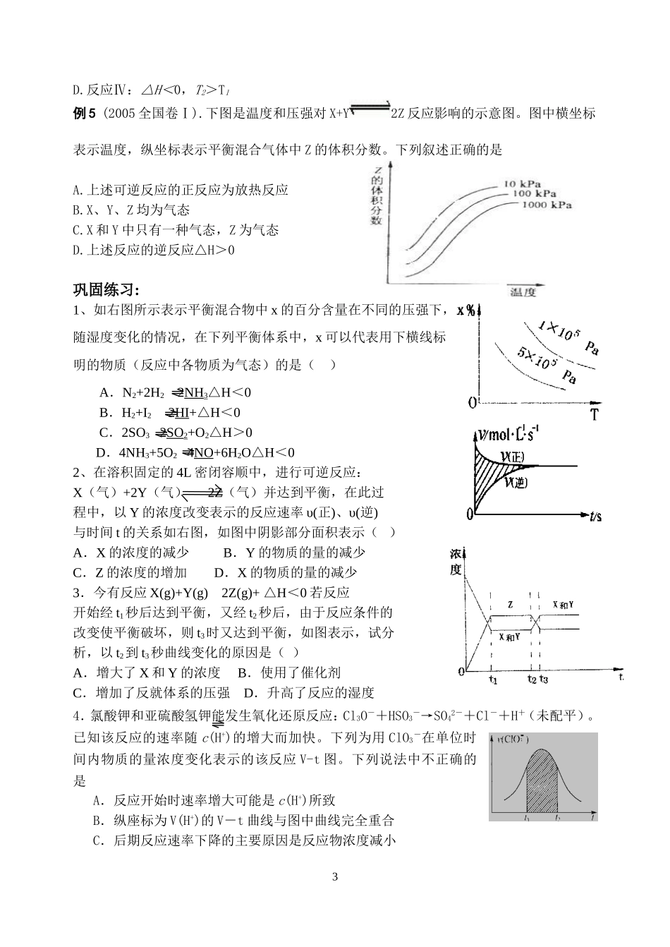 化学反应速率与化学平衡图象_第3页
