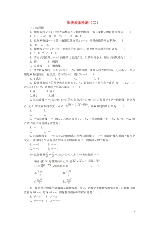 高中数学 阶段质量检测（二）新人教A版选修1-1-新人教A版高二选修1-1数学试题