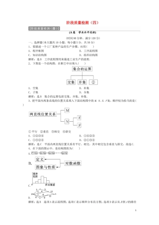 高中数学 阶段质量检测（四）（含解析）新人教A版选修1-2-新人教A版高二选修1-2数学试题