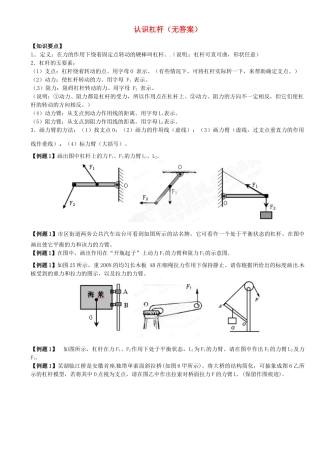 中考物理总复习 认识杠杆试卷