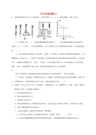 吉林省吉林市中考物理总复习  浮力实验试卷13 新人教版试卷