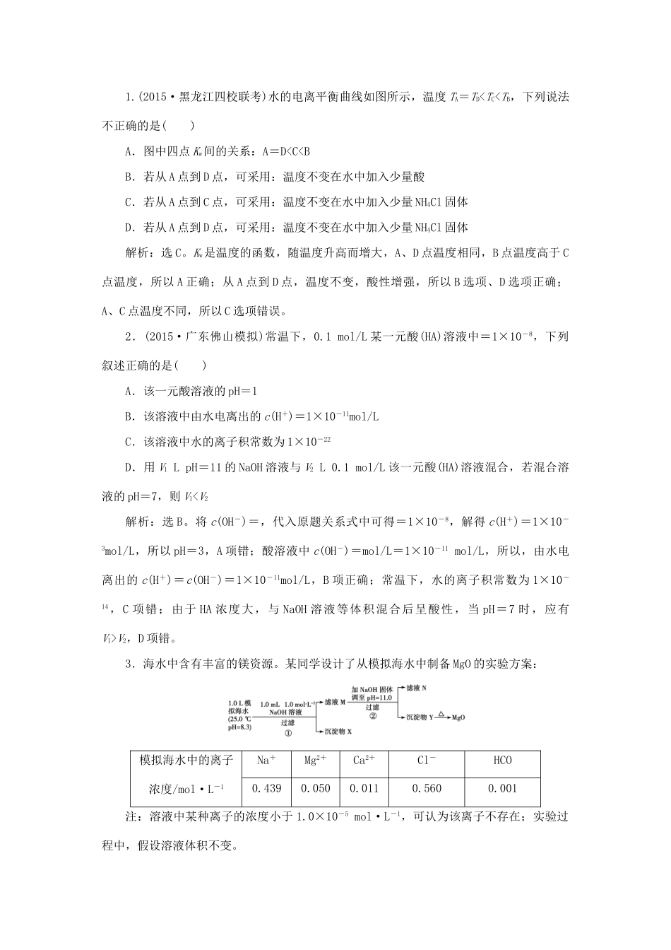 优化方案（教师用书）高考化学一轮复习 第八章 常考专题讲座（九）四大平衡常数的应用-人教版高三全册化学试题_第3页