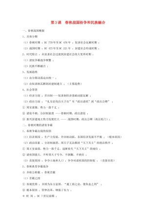 高考历史旧人教一轮复习先秦史（4）：春秋战国纷争和民族融合