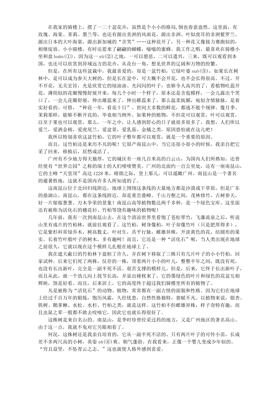 初三语文 缅茄杯 学科竞赛 人教版 试题_第2页