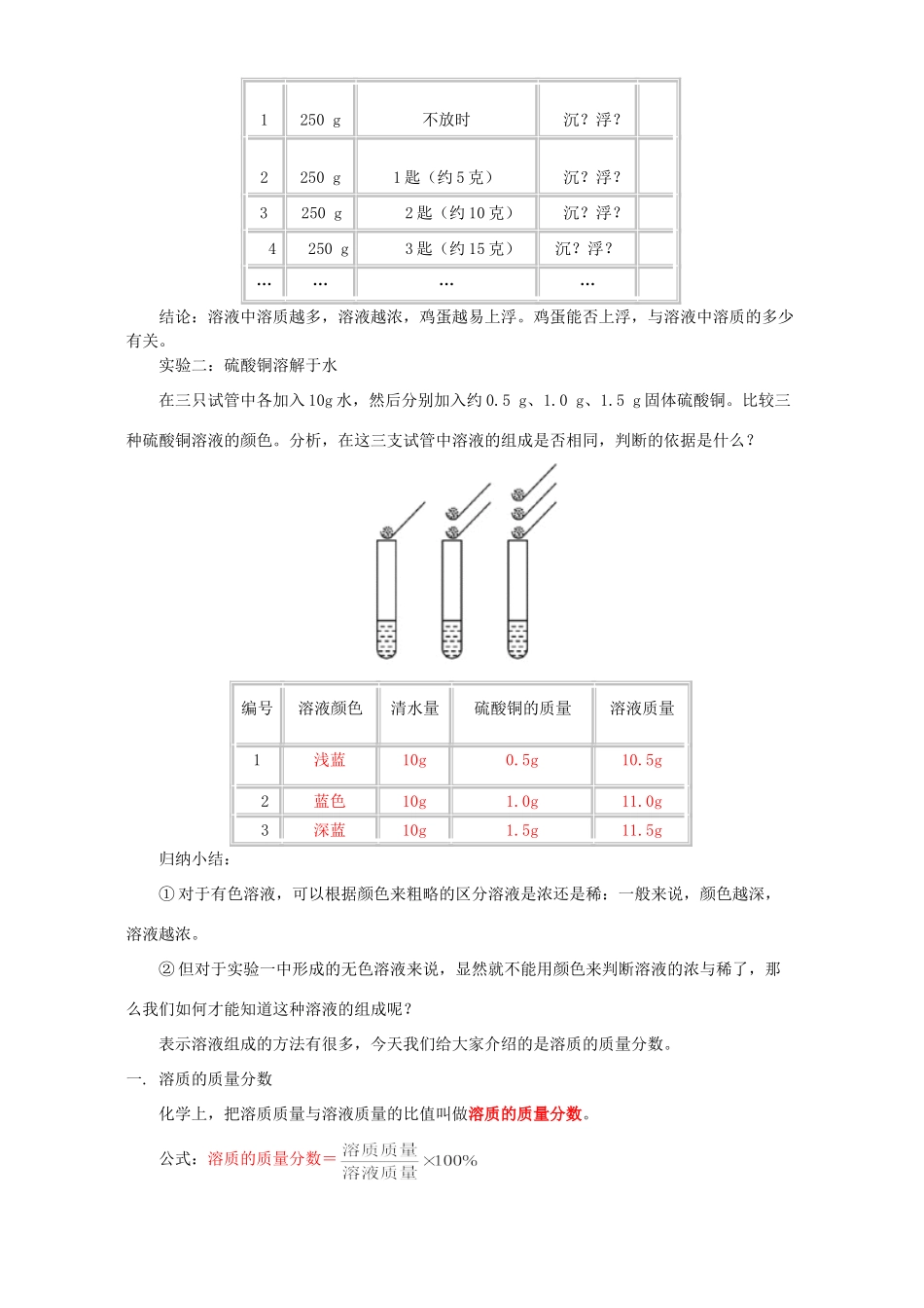 初三化学专题五 初探溶液奥秘 溶液的组成二 湘教版 试题_第2页