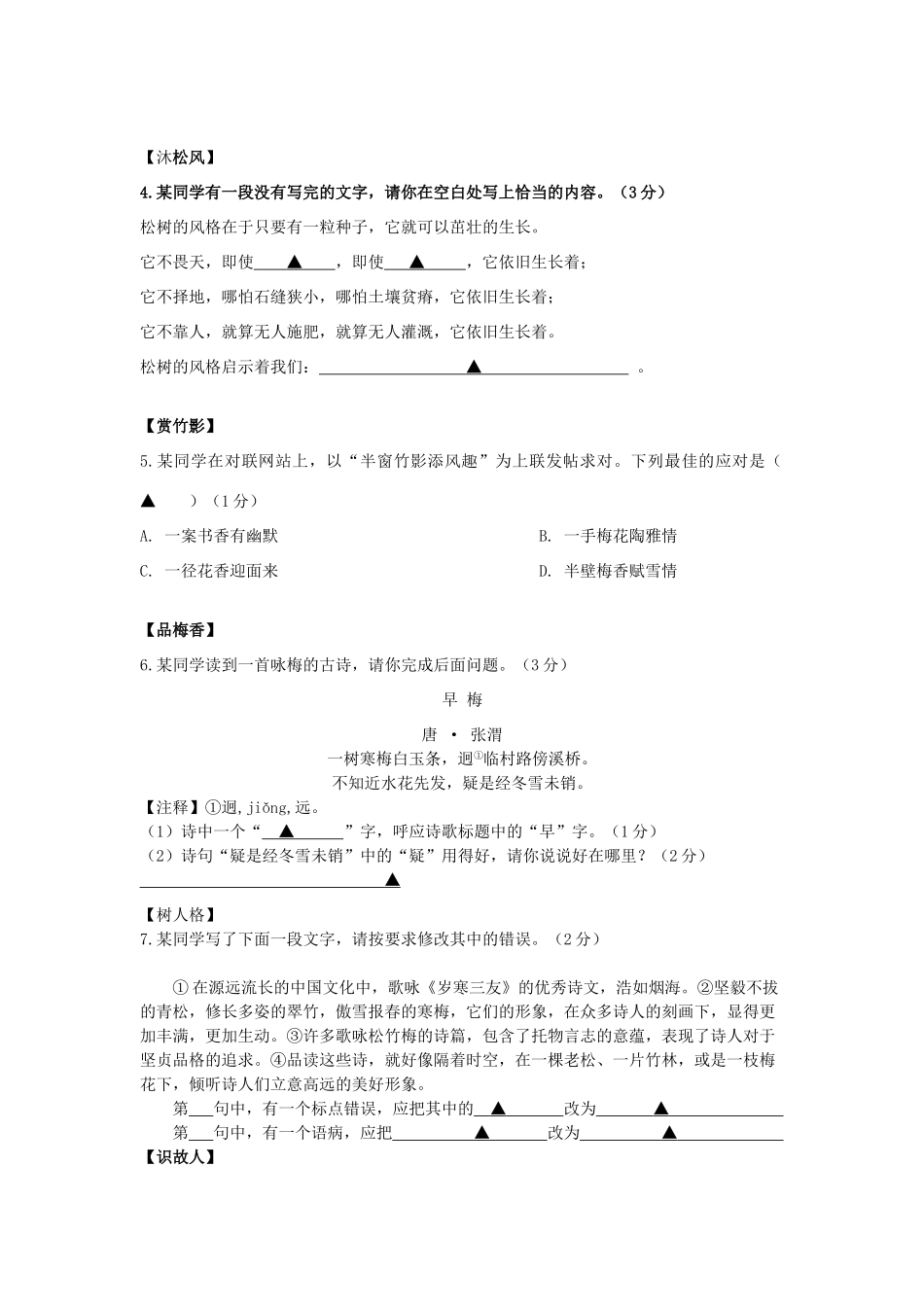 中考语文模拟卷试卷_第2页