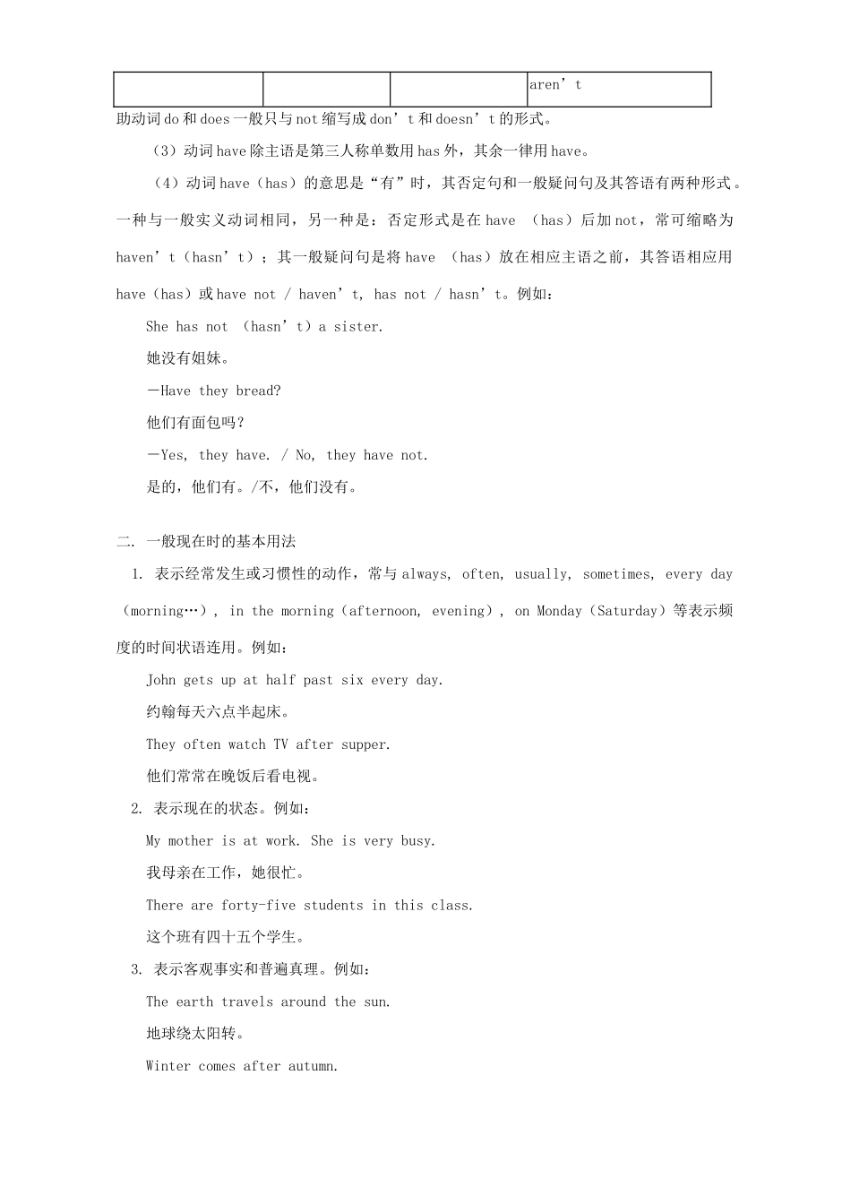 初三英语一般现在时 现在进行时 代词知识精讲 人教版 汤姆森 试题_第3页