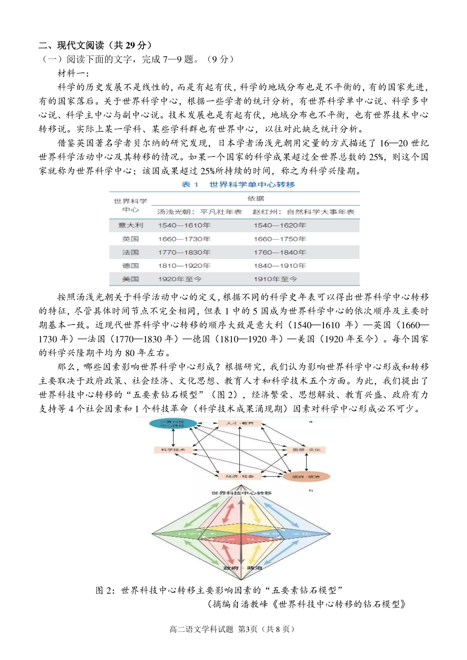 十五校期末高二语文试卷 浙江省温州市十五校联盟联合体高二语文下学期期末考试试卷(PDF) 浙江省温州市十五校联盟联合体高二语文下学期期末考试试卷(PDF)_第3页