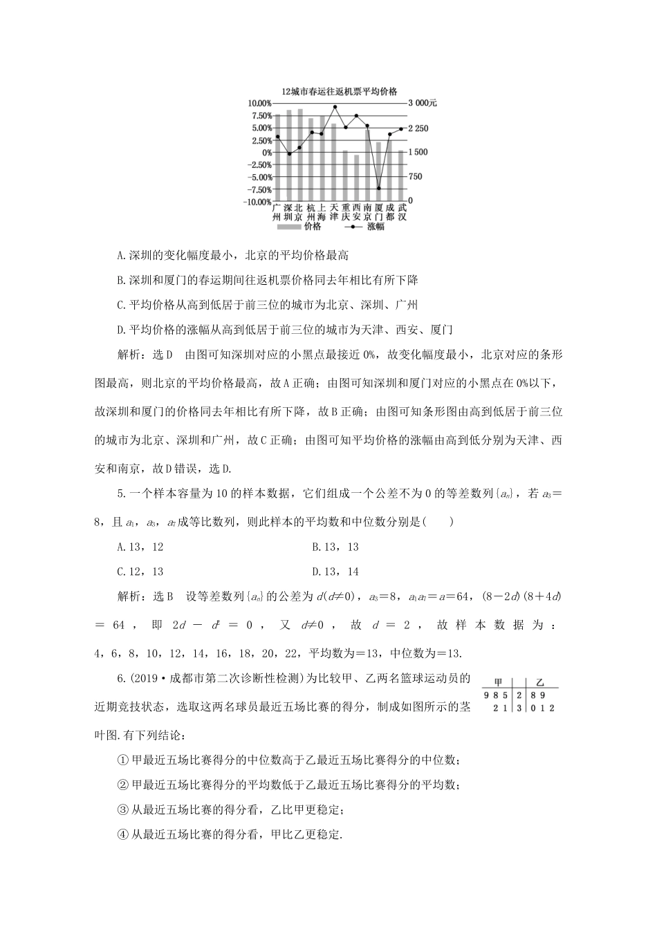 （全国通用）高考数学二轮复习 第四层热身篇 专题检测（十二）统计、统计案例-人教版高三全册数学试题_第2页
