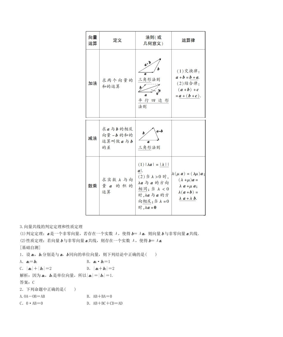 高考数学大一轮复习 第四章 平面向量、数系的扩充与复数的引入 文 北师大版-北师大版高三全册数学试题_第2页