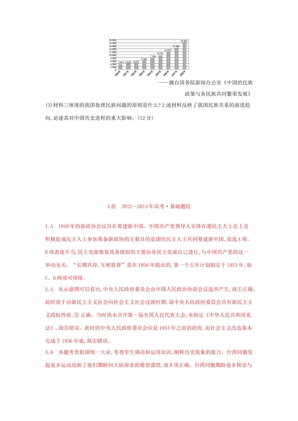 3年高考（新课标）高考历史一轮复习 专题五 第13讲 现代中国的政治建设与祖国统一大业-人教版高三全册历史试题_第3页