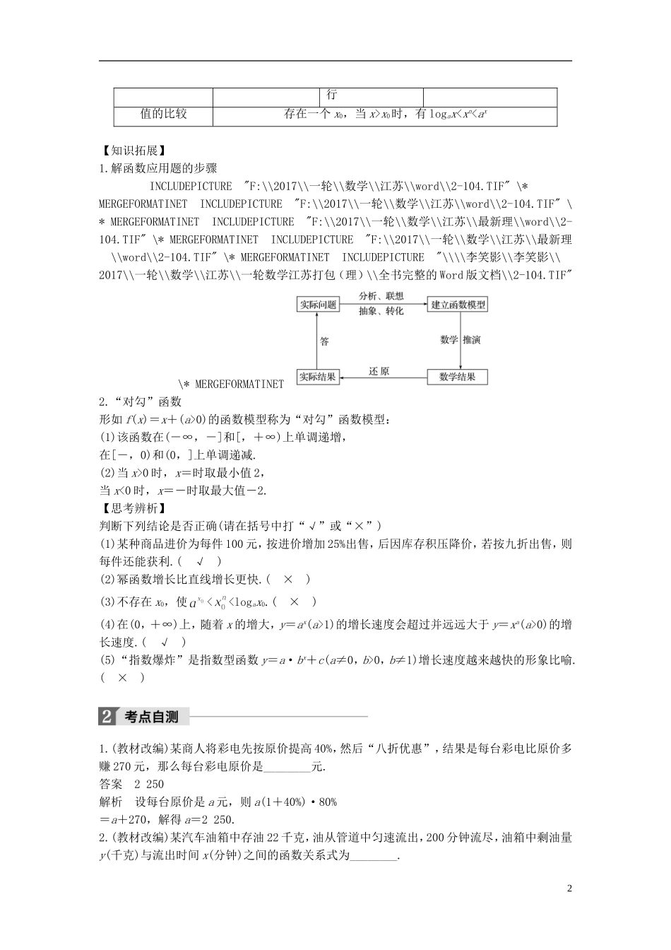（江苏专用）高考数学大一轮复习 第二章 函数概念与基本初等函数I 2.9 函数模型及其应用教师用书 理 苏教版-苏教版高三全册数学试题_第2页