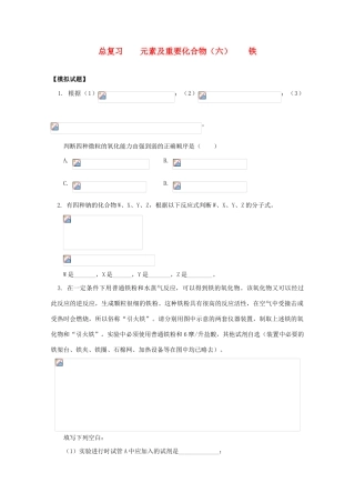江西省乐安一中高三化学 31总复习 元素及重要化合物（六） 铁试题