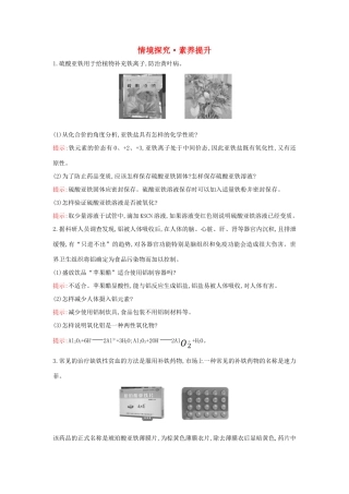高中化学 情境探究 素养提升3（含解析）新人教版必修1-新人教版高一必修1化学试题
