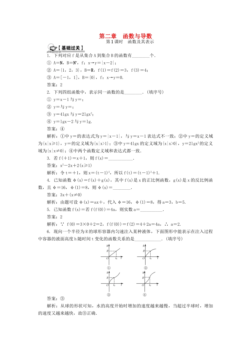 （教师用书）高考数学一轮总复习 第二章 函数与导数课时训练 理-人教版高三全册数学试题_第1页