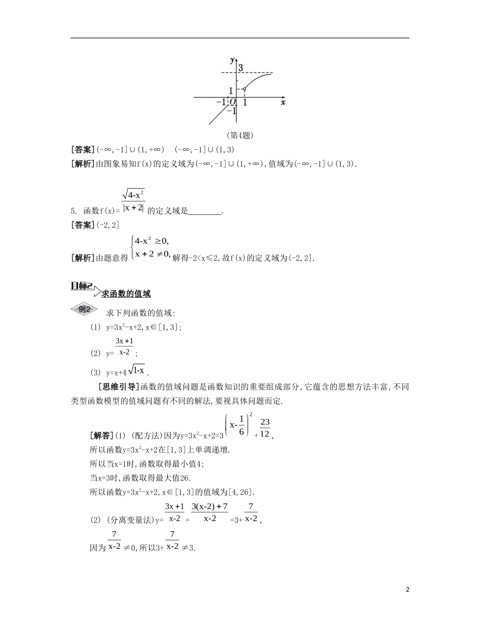 （江苏专用）高考数学大一轮复习 第二章 第5课 函数的定义域与值域要点导学-人教版高三全册数学试题_第2页