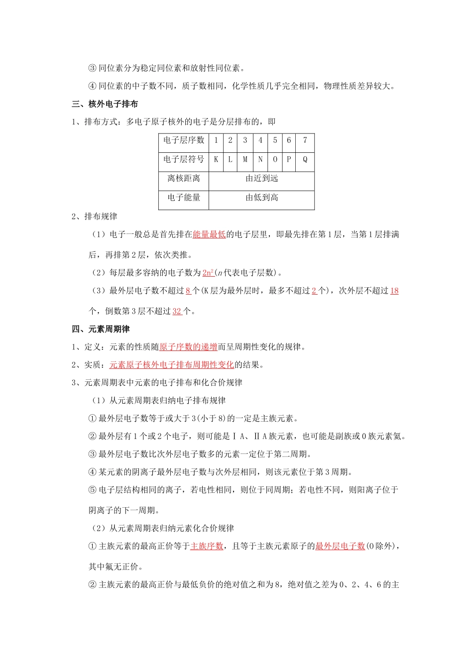 （通用版）高一化学 专题1 元素周期表 元素周期律暑假作业（含解析）-人教版高一全册化学试题_第2页