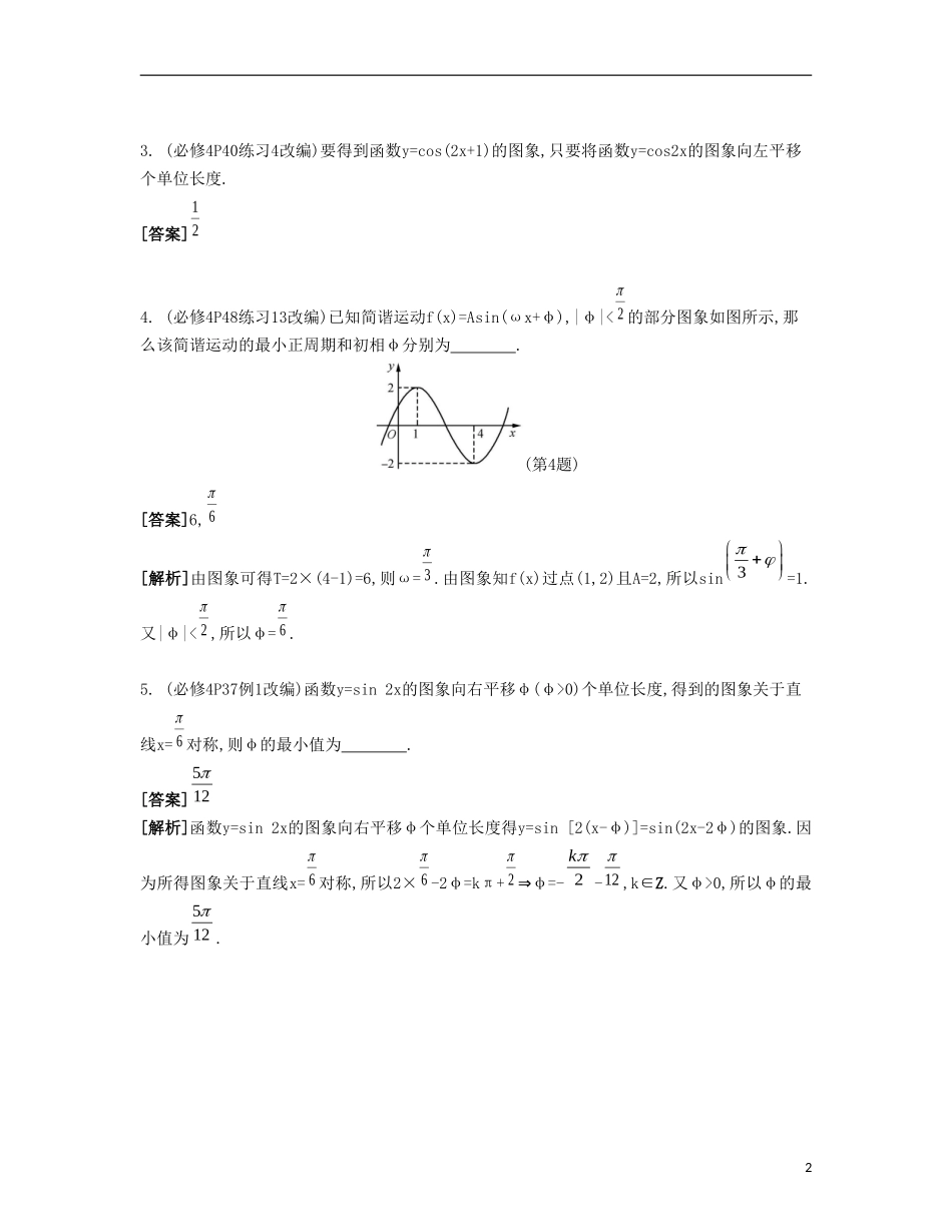 （江苏专用）高考数学大一轮复习 第四章 第28课 函数f（x）Asin（ωxφ）的图象自主学习-人教版高三全册数学试题_第2页