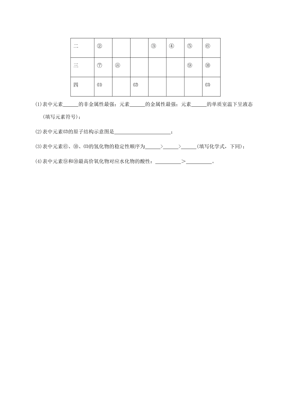 高中化学 第一章 物质结构元素周期律 1.2 元素周期律（第二课时）练习 新人教版必修2-新人教版高一必修2化学试题_第3页