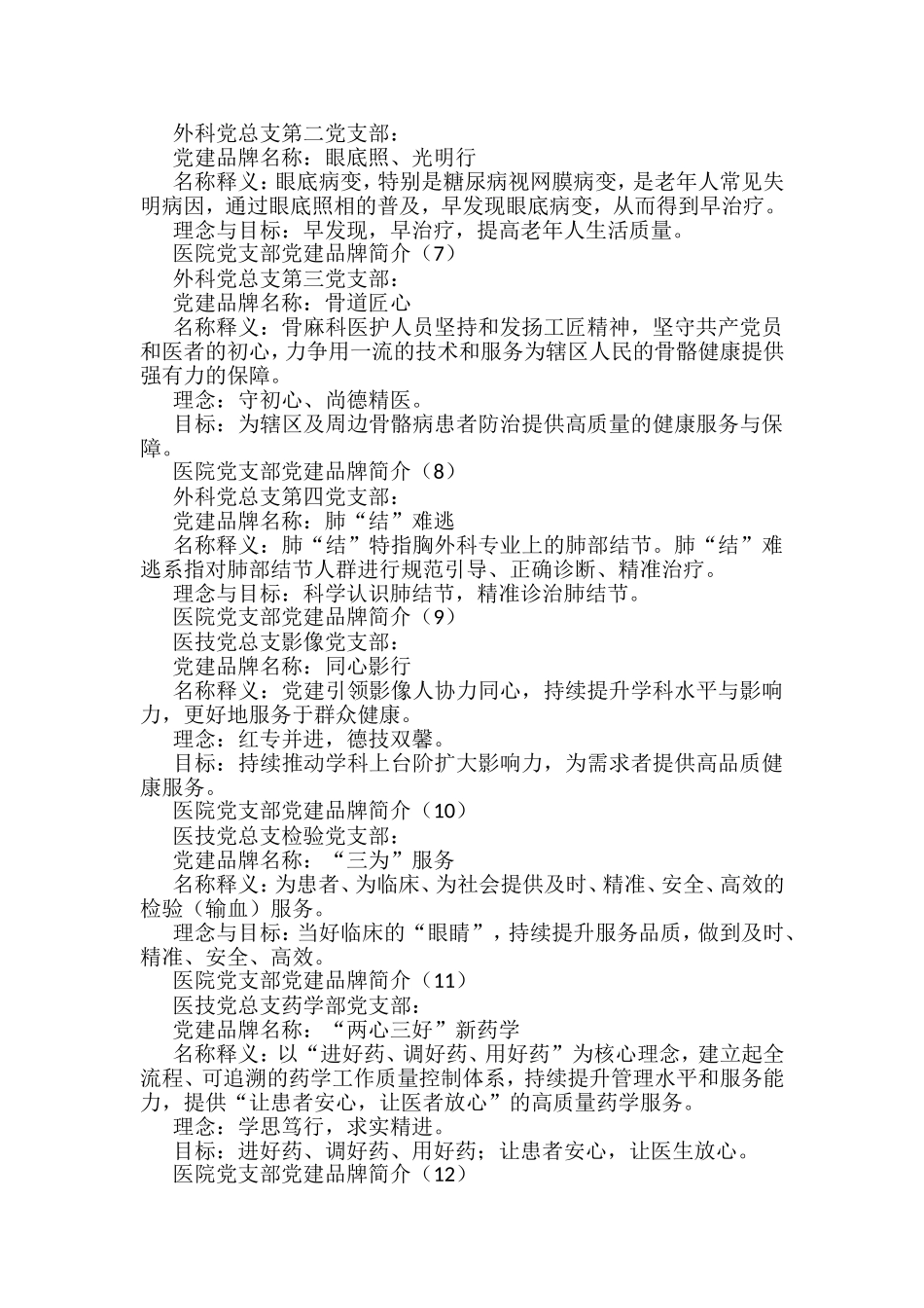（21篇）医院党建品牌名称理念和目标简介汇编_第2页