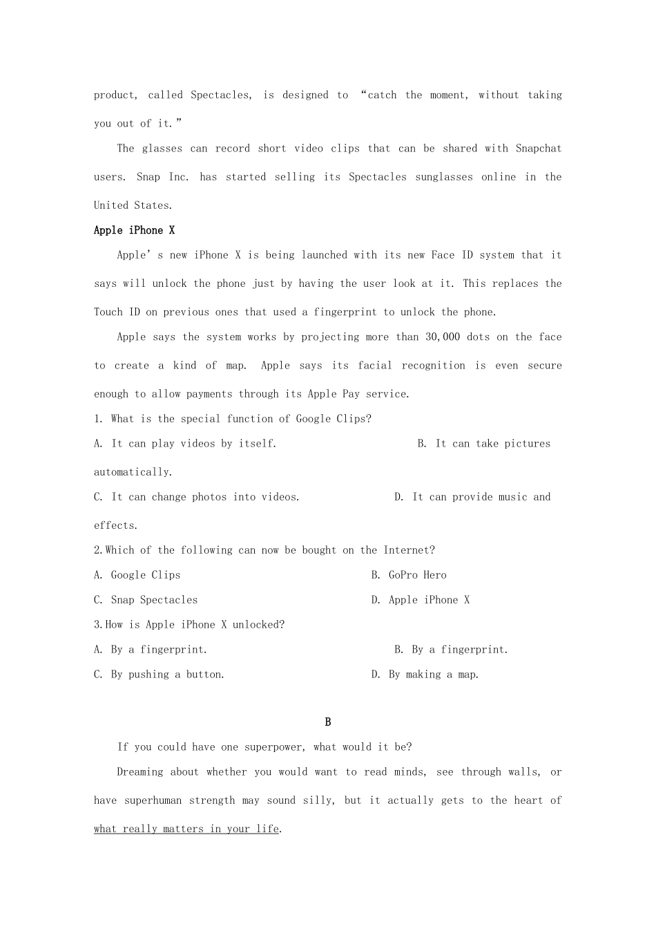 四川省成都外国语学校高二英语下学期入学考试试卷试卷_第2页