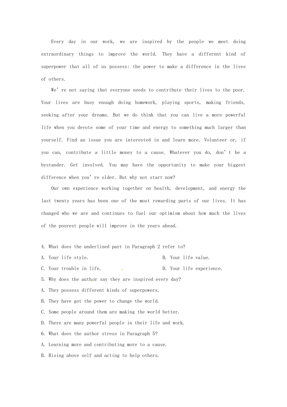 四川省成都外国语学校高二英语下学期入学考试试卷试卷_第3页