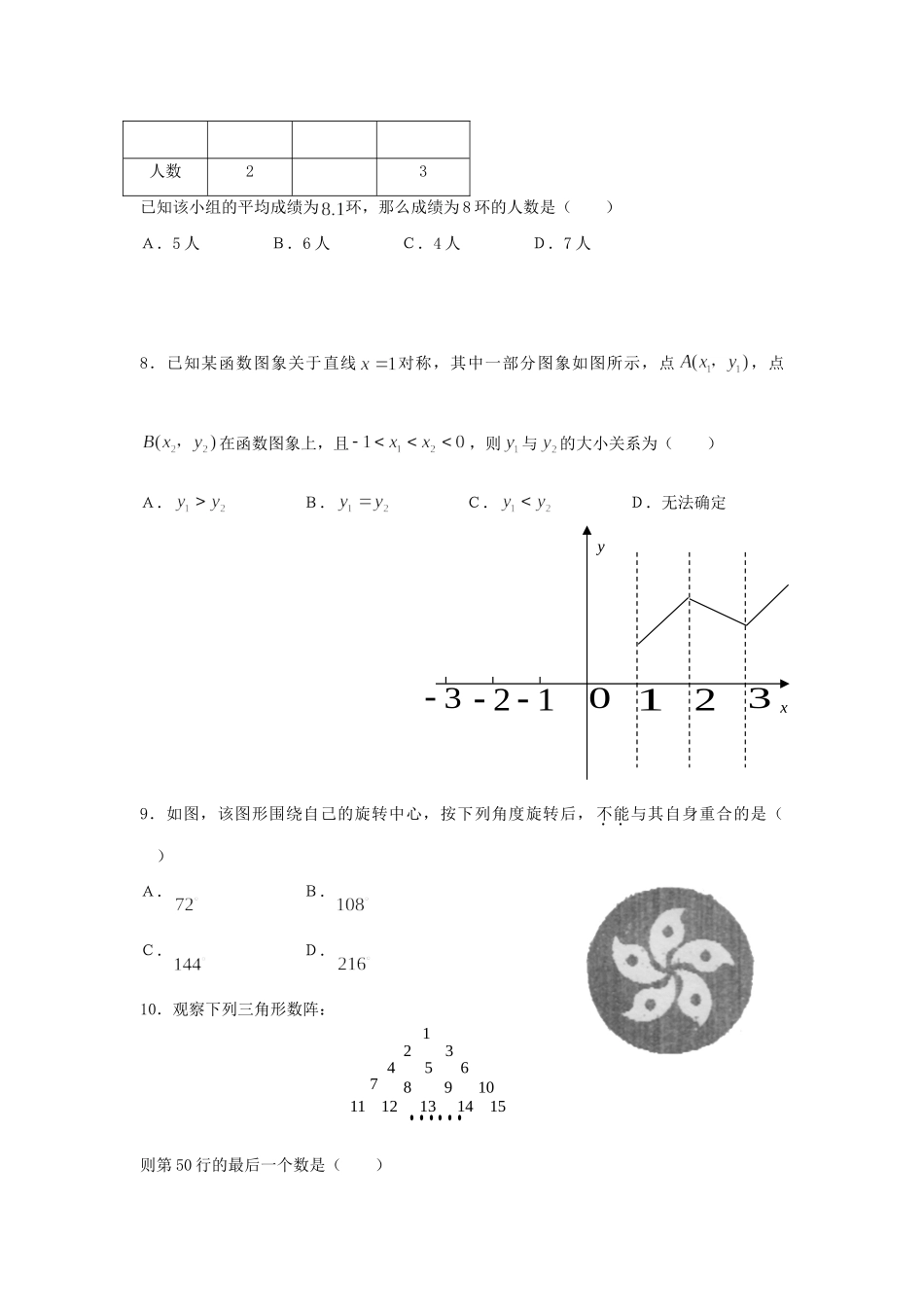 内蒙古呼和浩特市中考数学试卷 试题_第2页