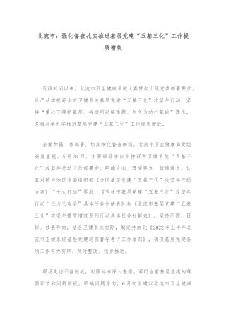 北流市：强化督查扎实推进基层党建“五基三化”工作提质增效