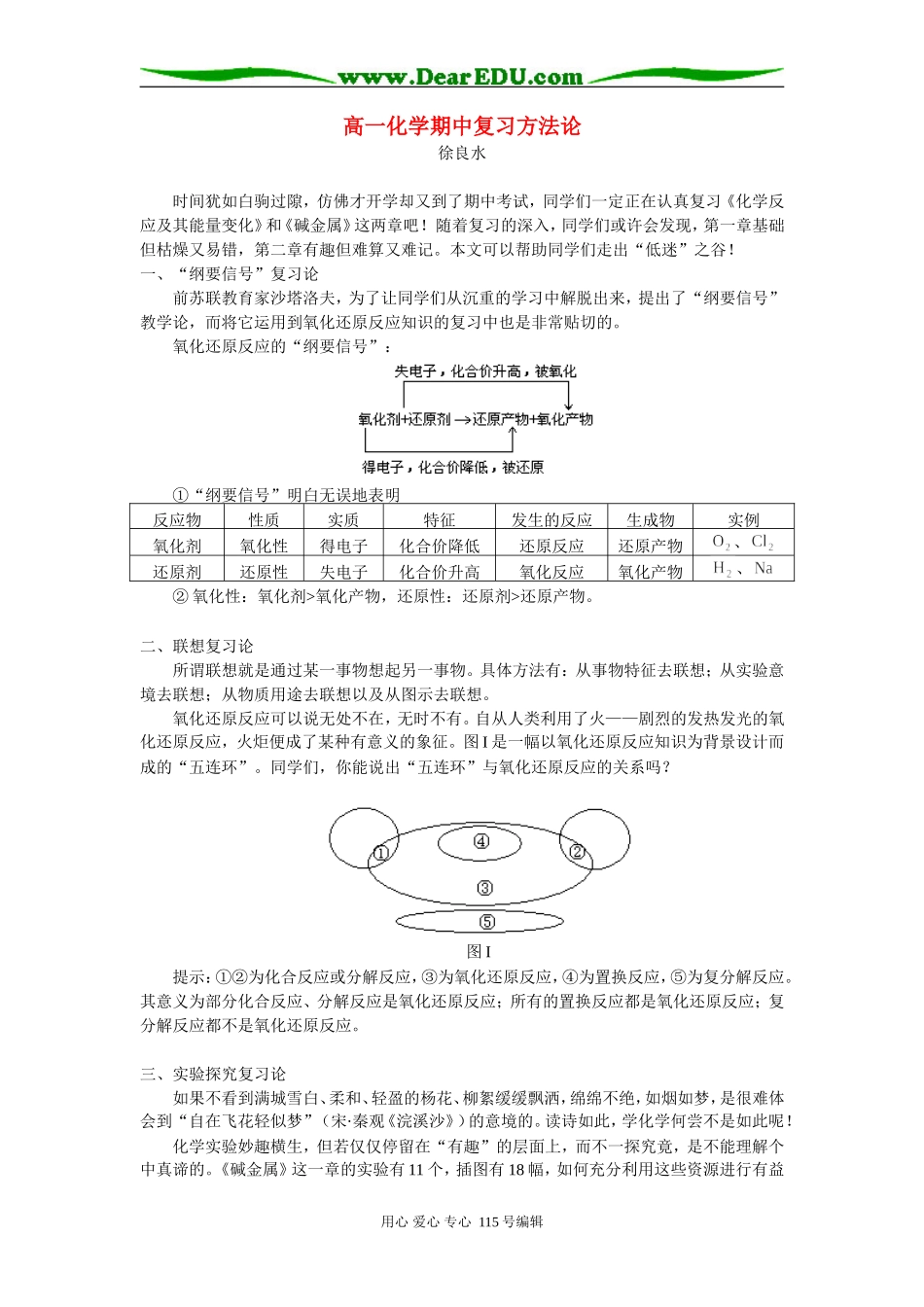 高一化学期中复习方法论 学指导_第1页