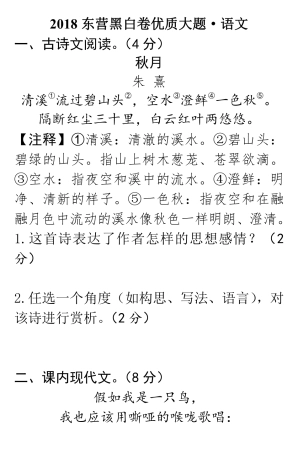 中考语文黑白卷优质大题(pdf)试卷