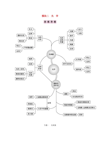 中考物理总复习 模块二 光学 专题一 光现象试卷